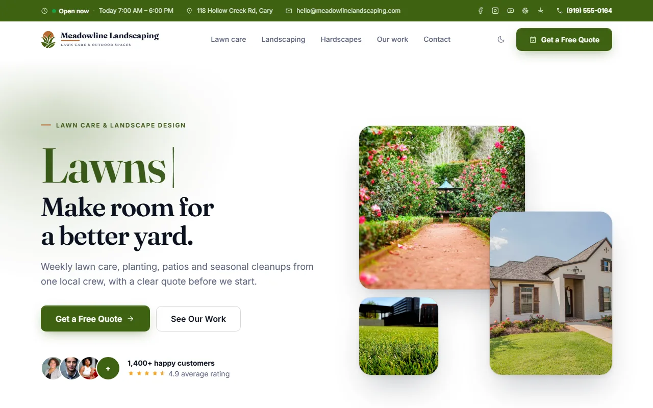 Landscaping website example