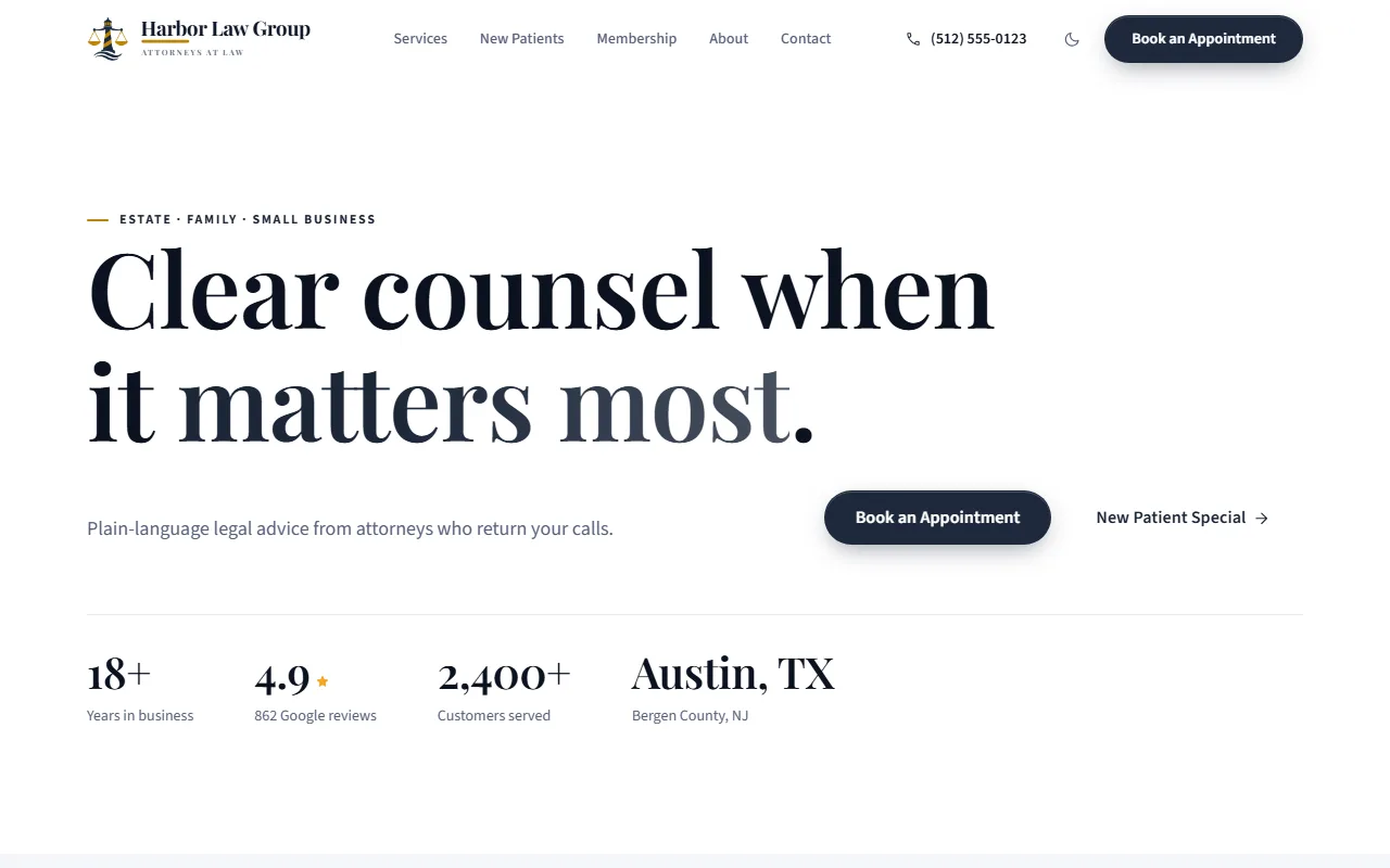 Law firms website example